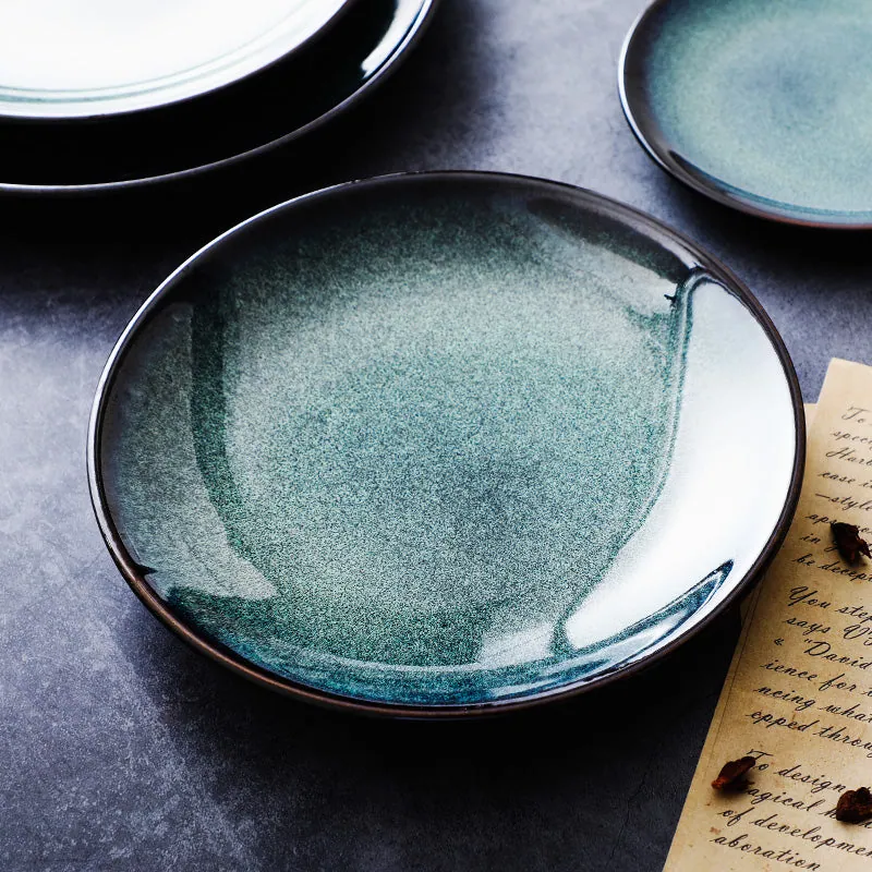 Assiette Printemps en céramique bleu minéral, 15,2 à 25,5 cm, vue 4