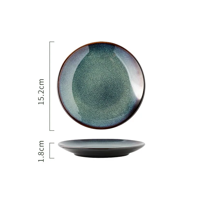 Assiette Printemps en céramique bleu minéral, 15,2 à 25,5 cm, vue 5