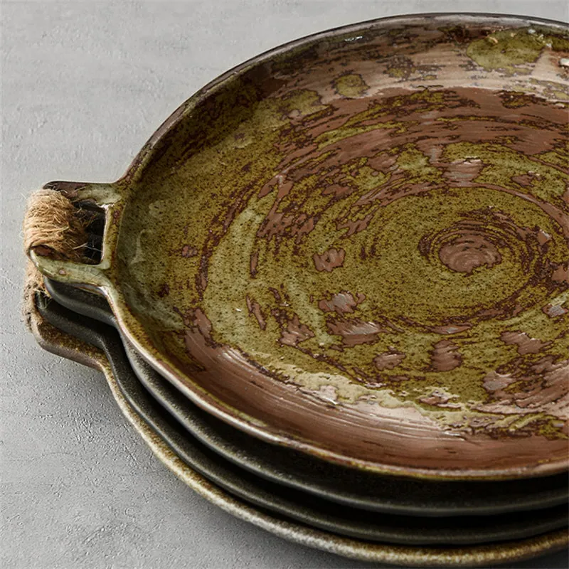 Assiette à deux anses en céramique Méridien, 23 cm, quatre coloris, vue 4
