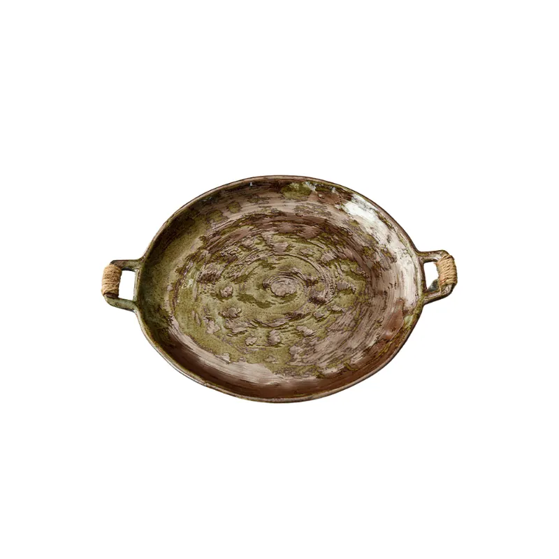 Assiette à deux anses en céramique Méridien, 23 cm, quatre coloris, vue 5