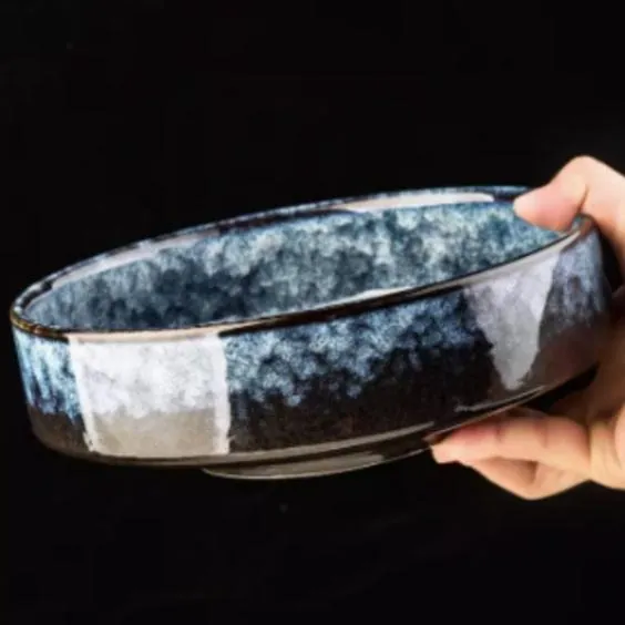 Assiette creuse et bol japonais en grès Camélia, vue 2