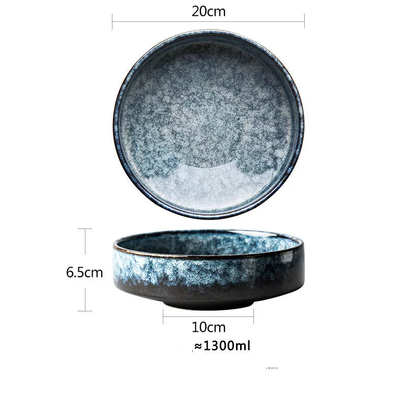 Assiette creuse et bol japonais en grès Camélia, vue 8