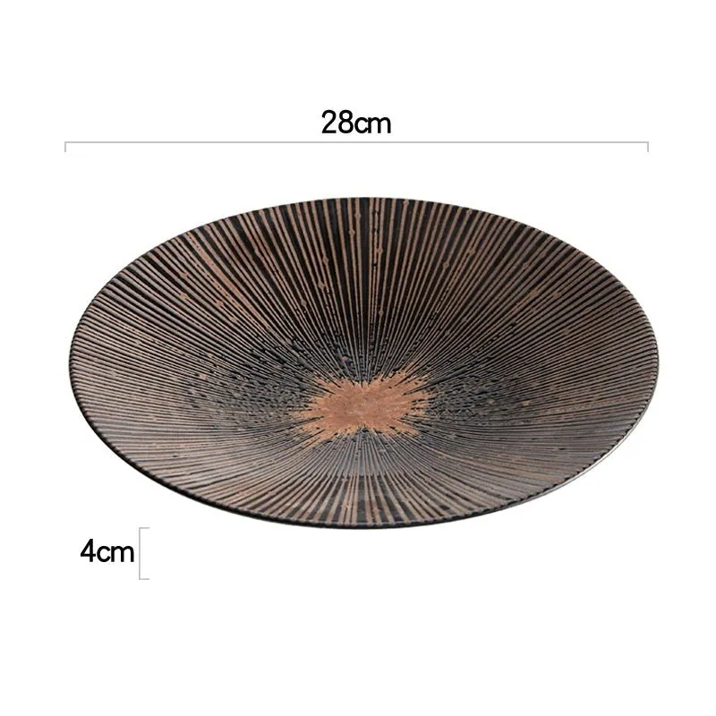 Assiette creuse Plénitude en céramique, décor rayonnant, vue 4
