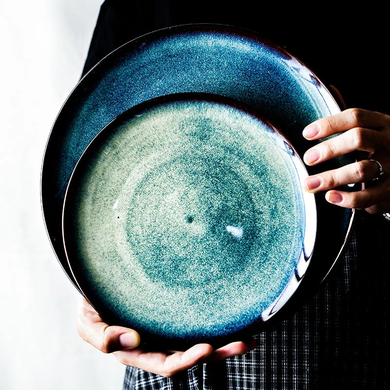 Assiette japonaise en grès à glaçure argile, 20 ou 25,4 cm, vue 2