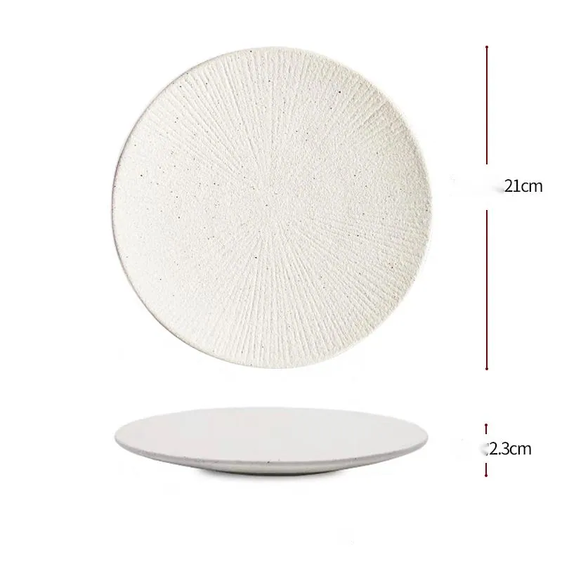 Assiette japonaise en grès à glaçure blanche mate Dahlia, vue 4