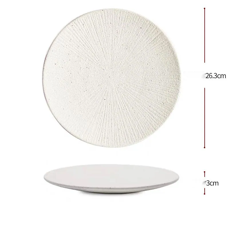 Assiette japonaise en grès à glaçure blanche mate Dahlia, vue 5