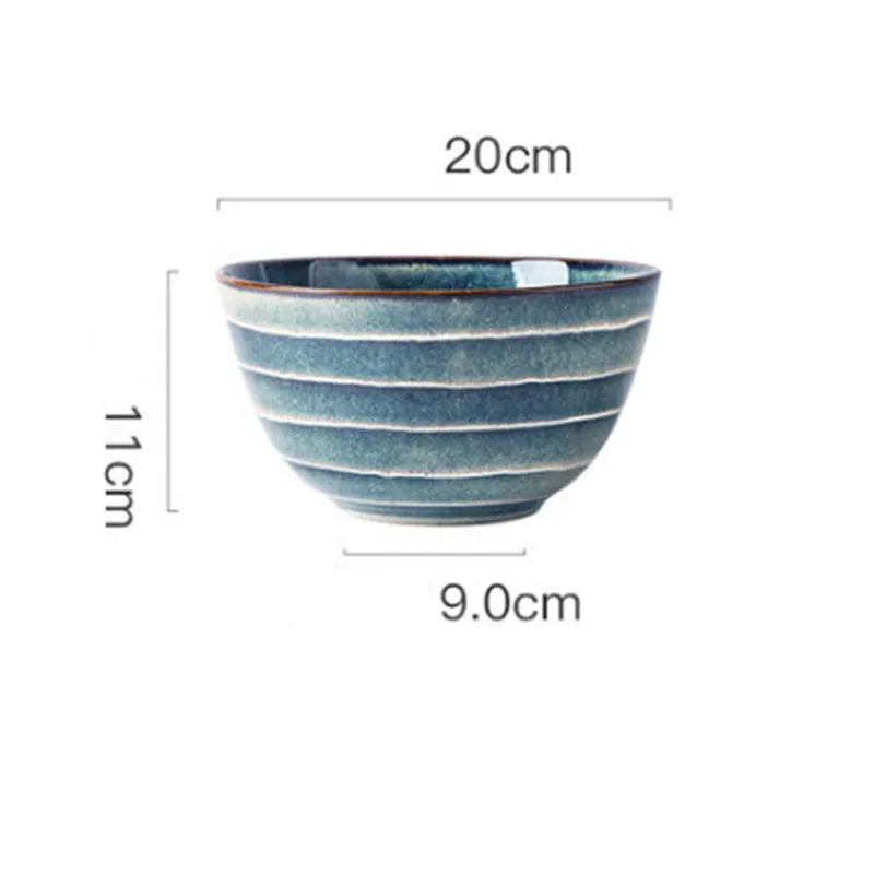 Assiette creuse japonaise en grès effet galets, bols assortis, vue 3