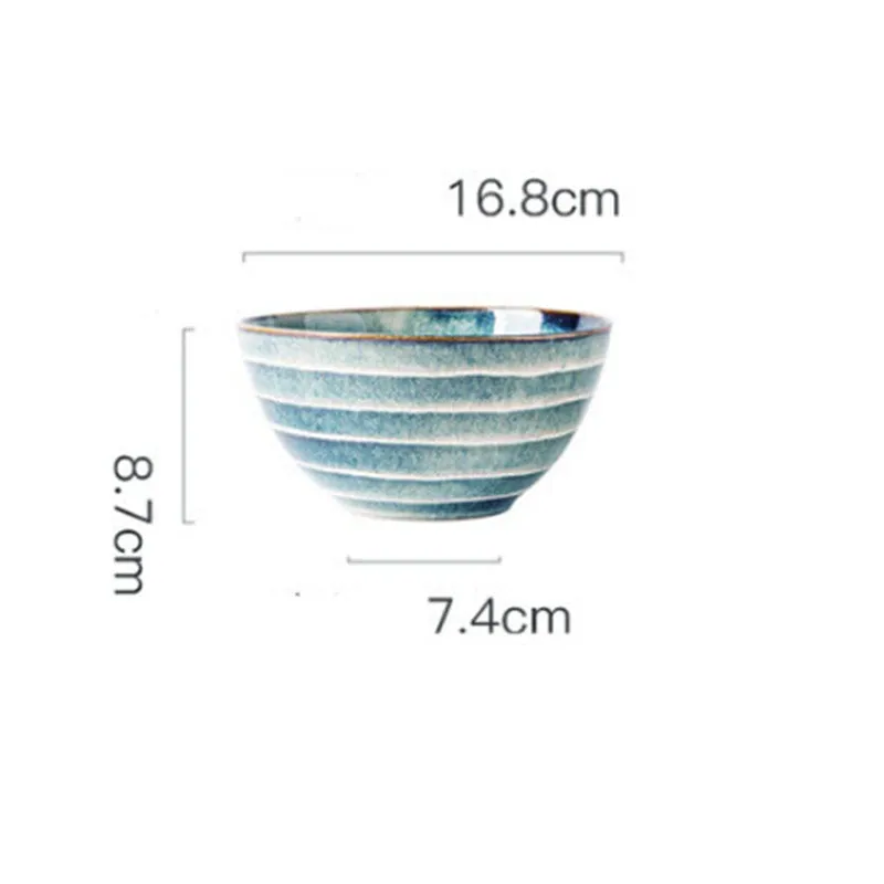 Assiette creuse japonaise en grès effet galets, bols assortis, vue 4