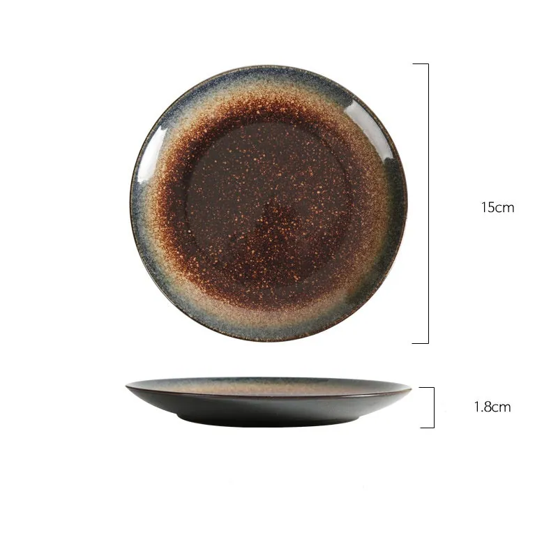 Assiette japonaise en grès à glaçure réactive Guinomi, vue 4