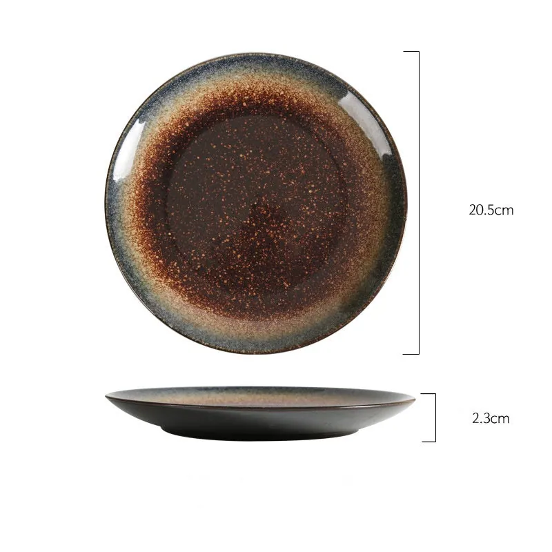 Assiette japonaise en grès à glaçure réactive Guinomi, vue 5