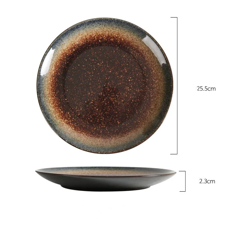 Assiette japonaise en grès à glaçure réactive Guinomi, vue 6
