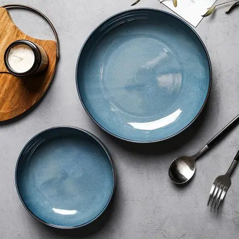 Assiette creuse japonaise en grès émaillé Shimokita