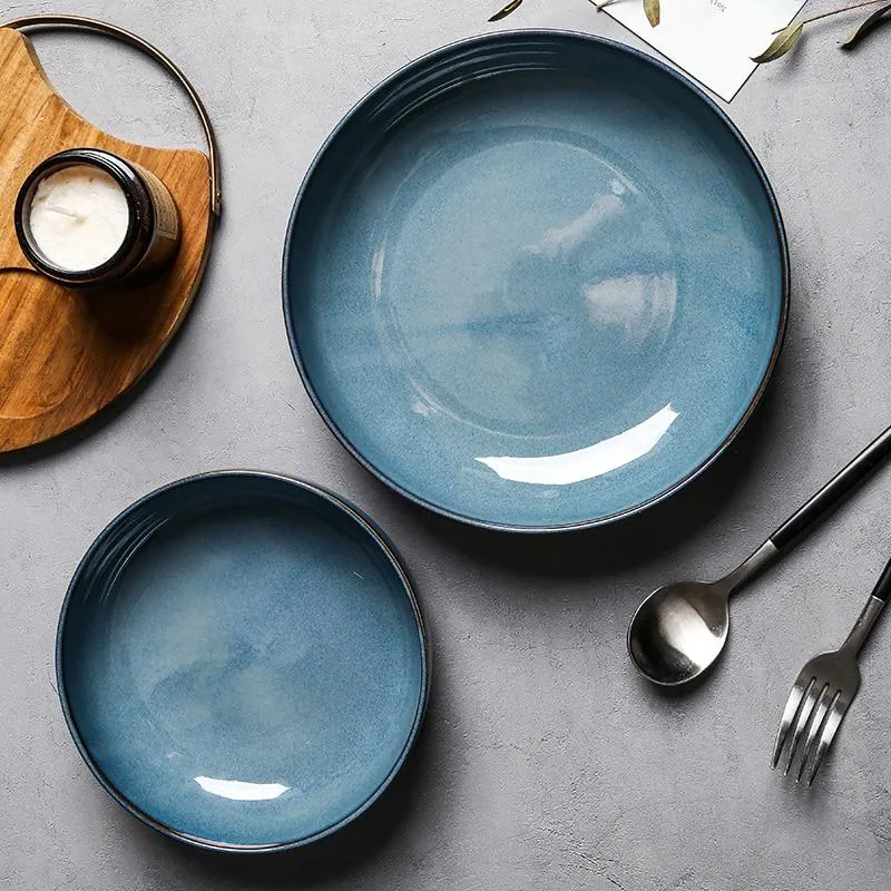 Assiette creuse japonaise en grès émaillé Shimokita