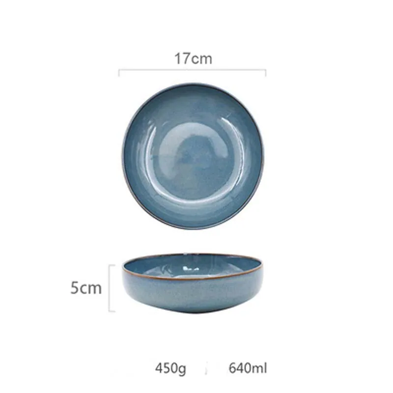 Assiette creuse japonaise en grès émaillé Shimokita, vue 3