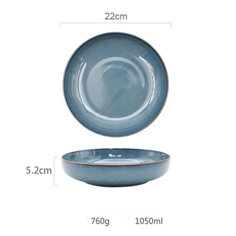 Assiette creuse japonaise en grès émaillé Shimokita, vue 4