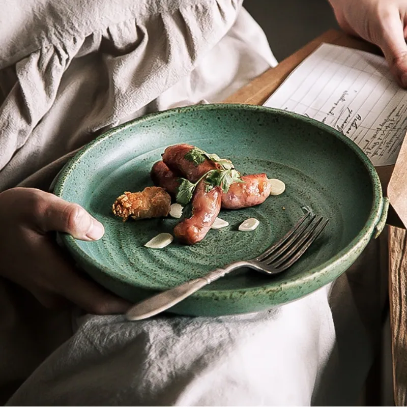Assiette japonaise en grès émaillé Shirakawa, vue 5