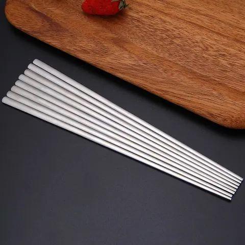 Baguettes japonaises en inox brossé Nickel