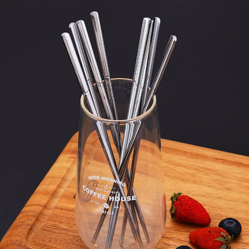 Baguettes japonaises en inox brossé Nickel, vue 2