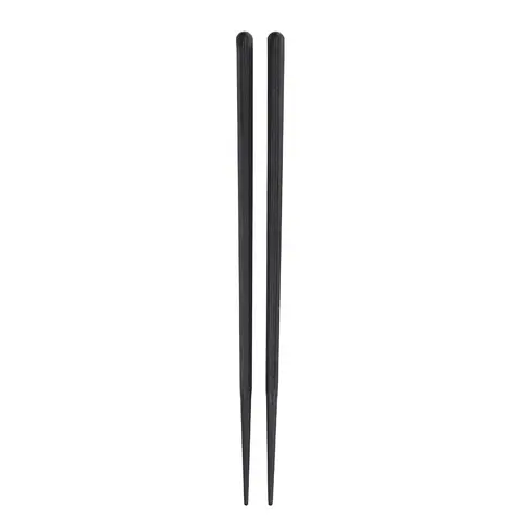 Baguettes japonaises en bois laqué noir mat effet grès, 23 cm