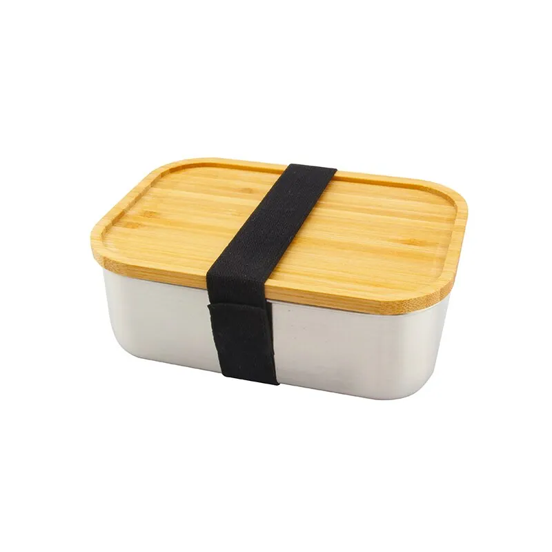 Bento en acier inoxydable et bambou Origami, 650 ml, vue 6