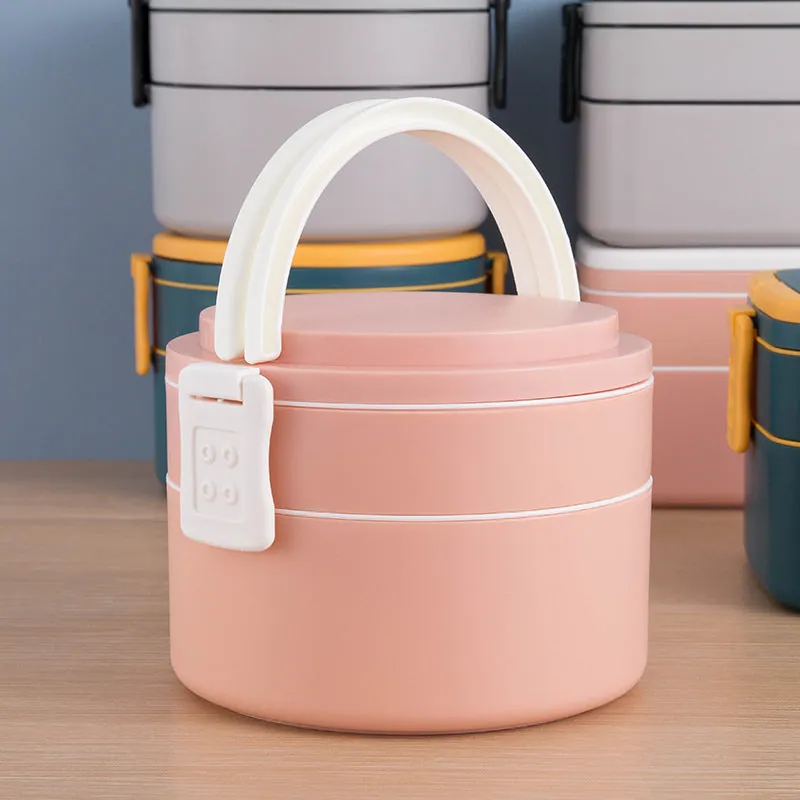 Bento japonais à deux étages Sculpté, 1,2 L, en plastique, vue 2