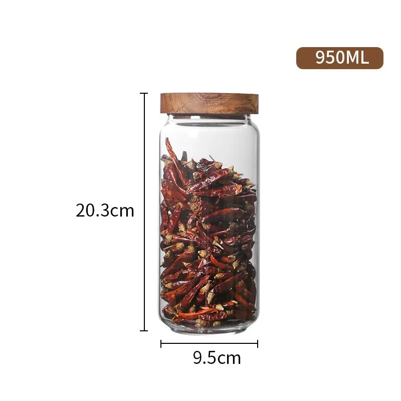 Bocal en verre avec couvercle en bois, collection Densité, vue 5
