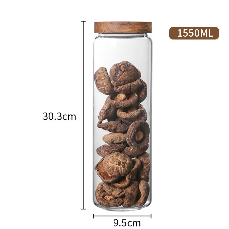 Bocal en verre avec couvercle en bois, collection Densité, vue 7