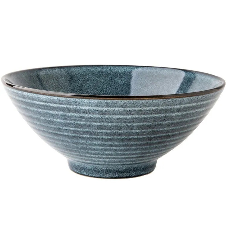 Bol à ramen japonais en grès bleu Pivoine, vue 5
