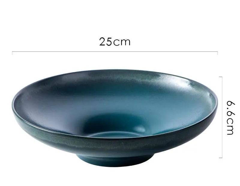 Bol large et assiette creuse en céramique Orchidée, vue 2