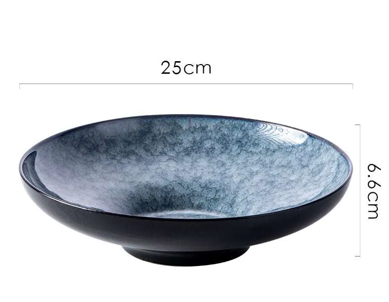 Bol large et assiette creuse en céramique Orchidée, vue 3
