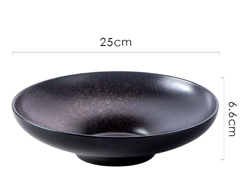Bol large et assiette creuse en céramique Orchidée, vue 6