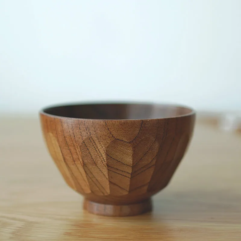 Bol en bois japonais Étoile, 12 cm, pour riz, soupe ou dessert
