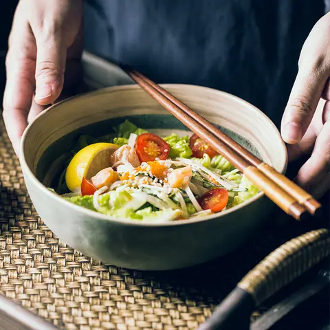 Bol japonais en céramique évasé Chawan, vert, gris ou noir