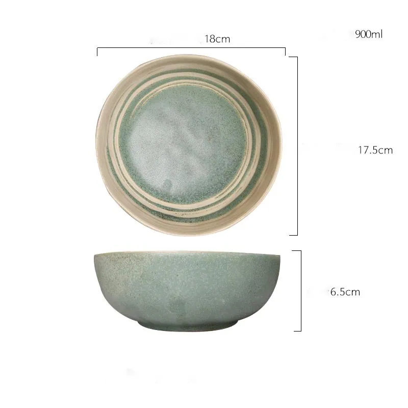 Bol japonais en céramique évasé Chawan, vert, gris ou noir, vue 4