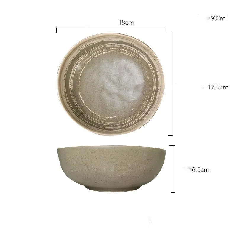 Bol japonais en céramique évasé Chawan, vert, gris ou noir, vue 5
