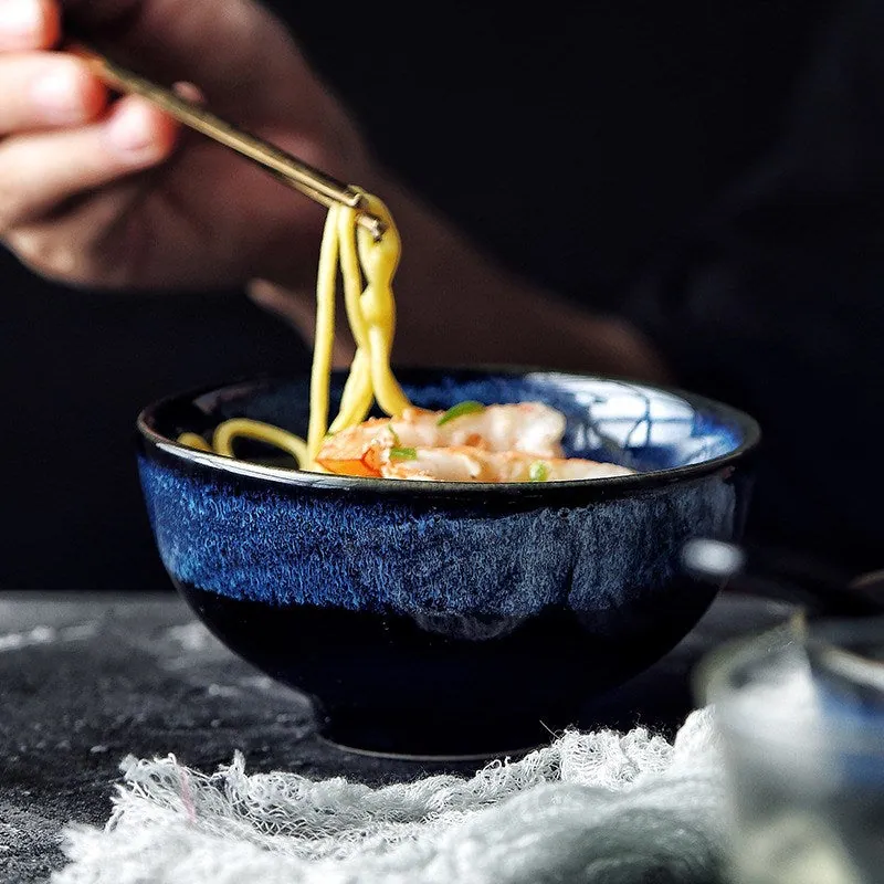 Bol japonais en grès émaillé Katakuchi, bol à nouilles ou riz