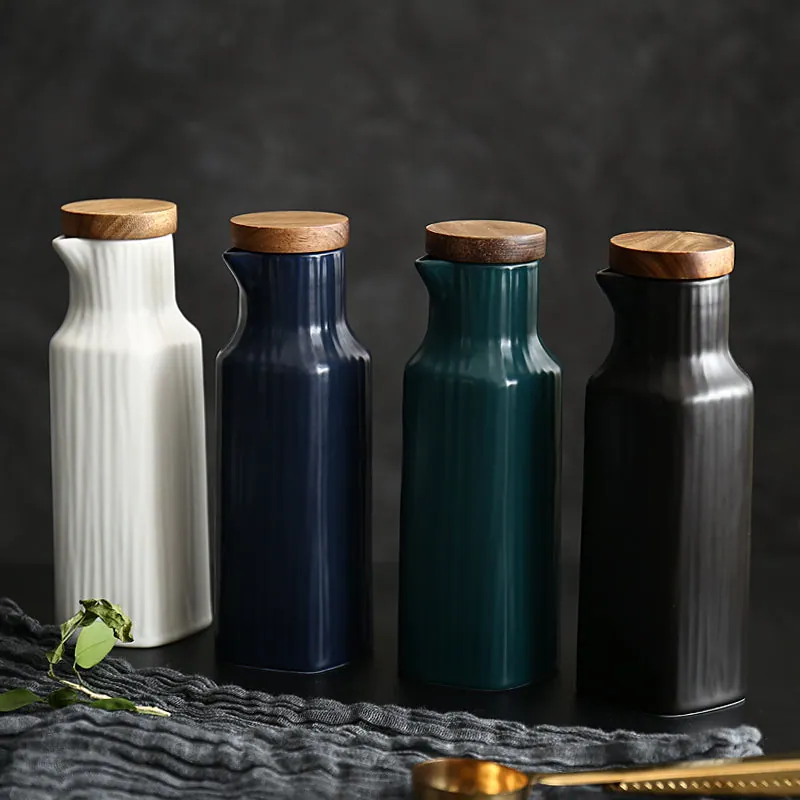 Bouteille japonaise en céramique émaillée Céruléen, vue 2