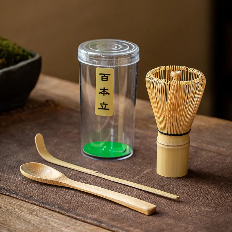 Set matcha Profondeur en bambou : chasen, chashaku et coffrets, bambou et céramique