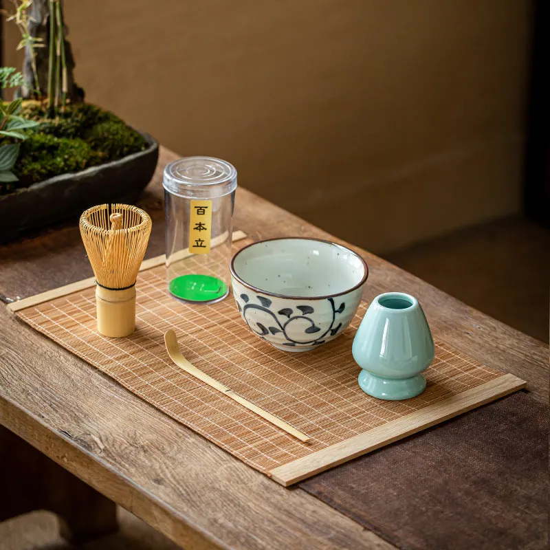 Set matcha Profondeur en bambou : chasen, chashaku et coffrets, vue 3
