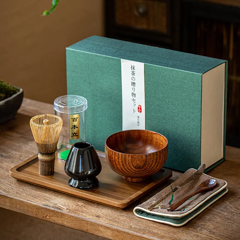 Set matcha Profondeur en bambou : chasen, chashaku et coffrets, vue 6