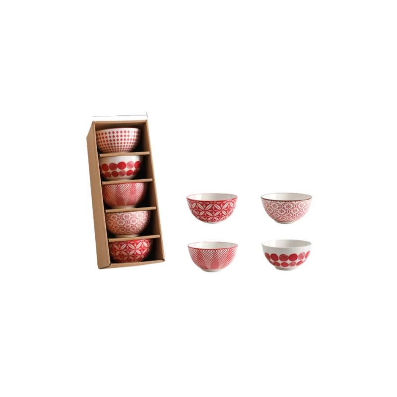 Coffret de 5 bols à riz japonais en céramique Opale, vue 8