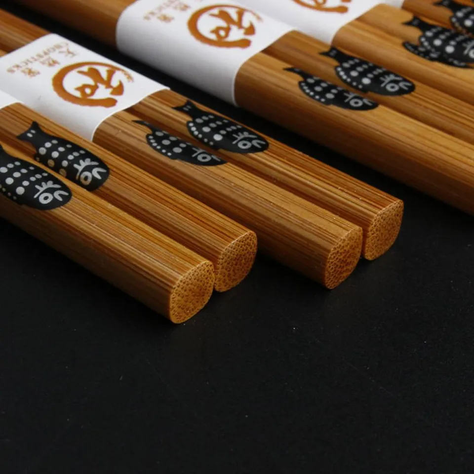 Coffret de baguettes japonaises en bois laqué Carpe, vue 2