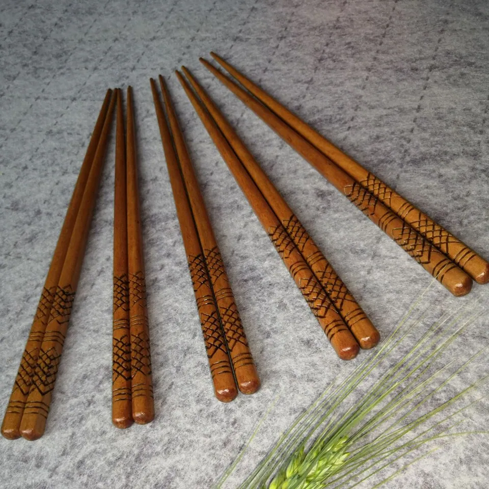 Coffret de baguettes japonaises en bois laqué Treillis, vue 3