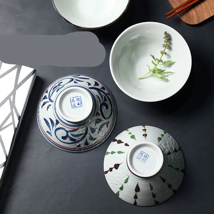 Coffret de 4 bols à riz japonais Solstice, grès aux décors assortis, vue 3