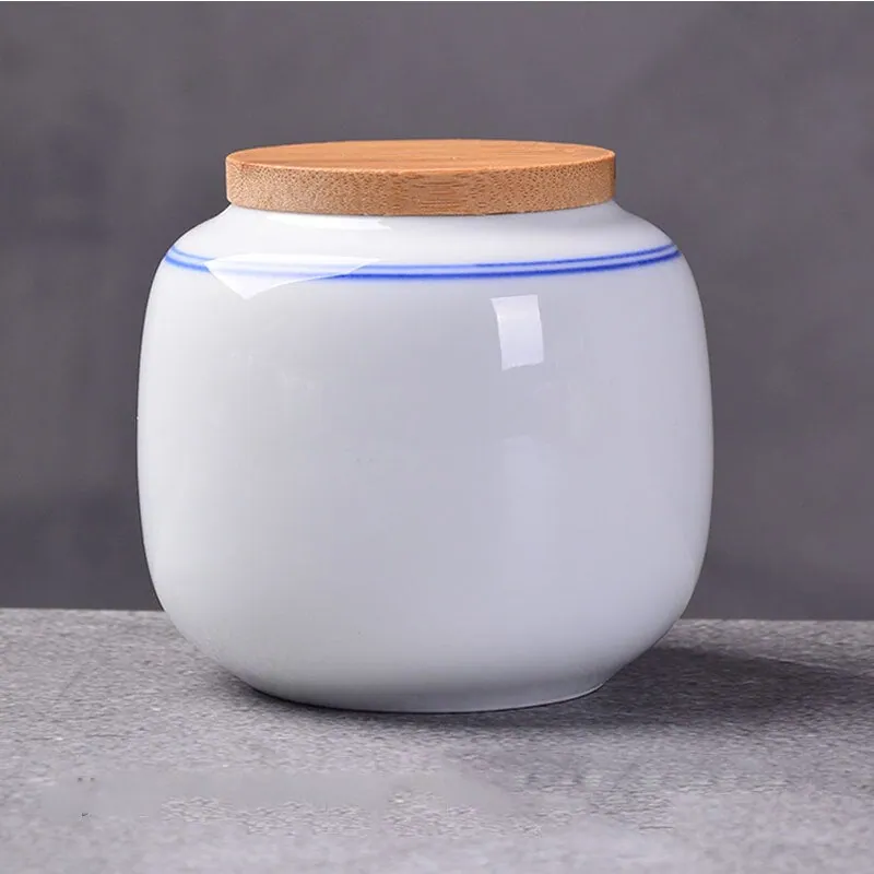 Boîte à thé en céramique et couvercle en bois Mousse, vue 2