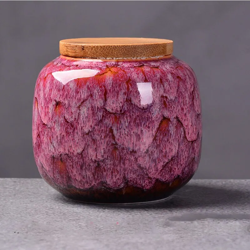 Boîte à thé en céramique et couvercle en bois Mousse, vue 4