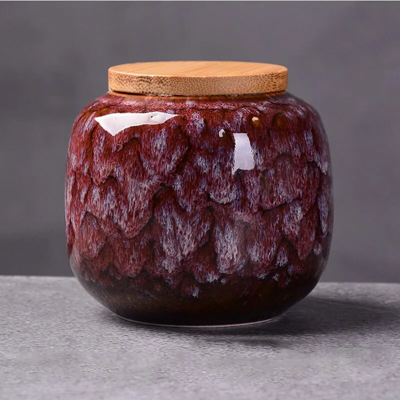 Boîte à thé en céramique et couvercle en bois Mousse, vue 7
