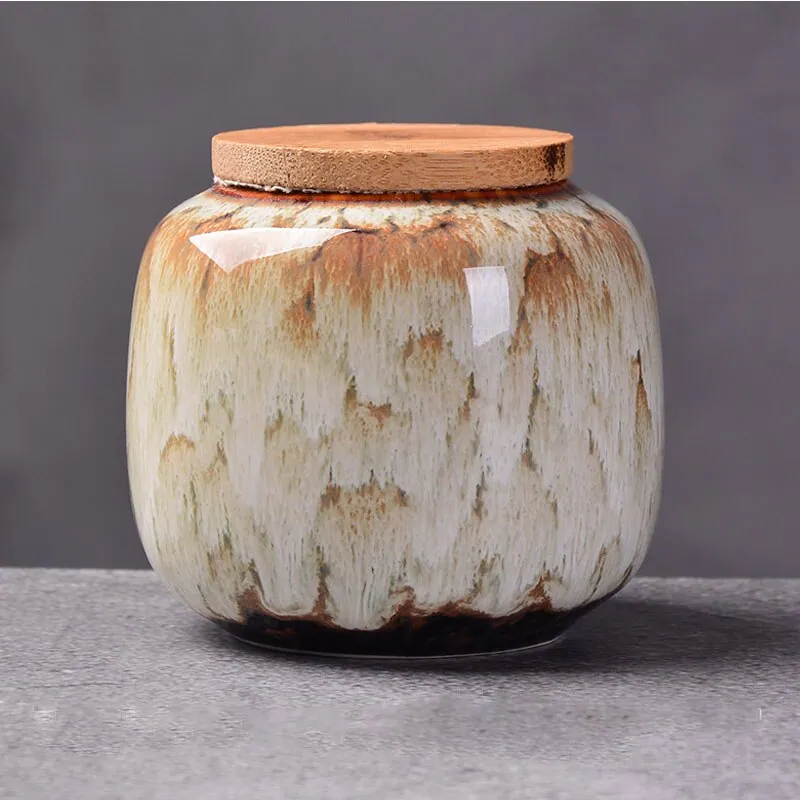 Boîte à thé en céramique et couvercle en bois Mousse, vue 8