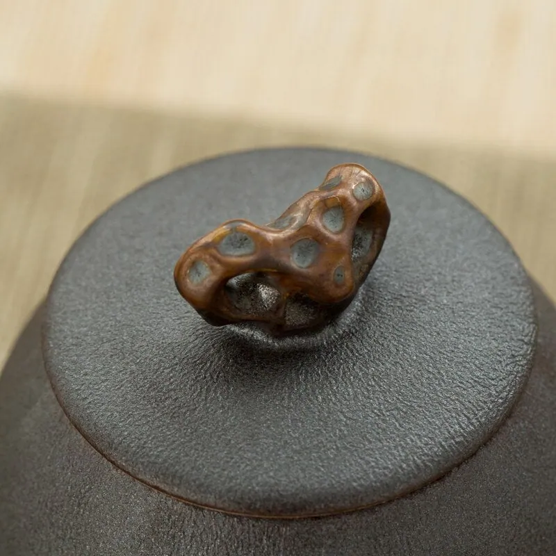 Pot à thé en céramique à couvercle Vermeil, vue 3