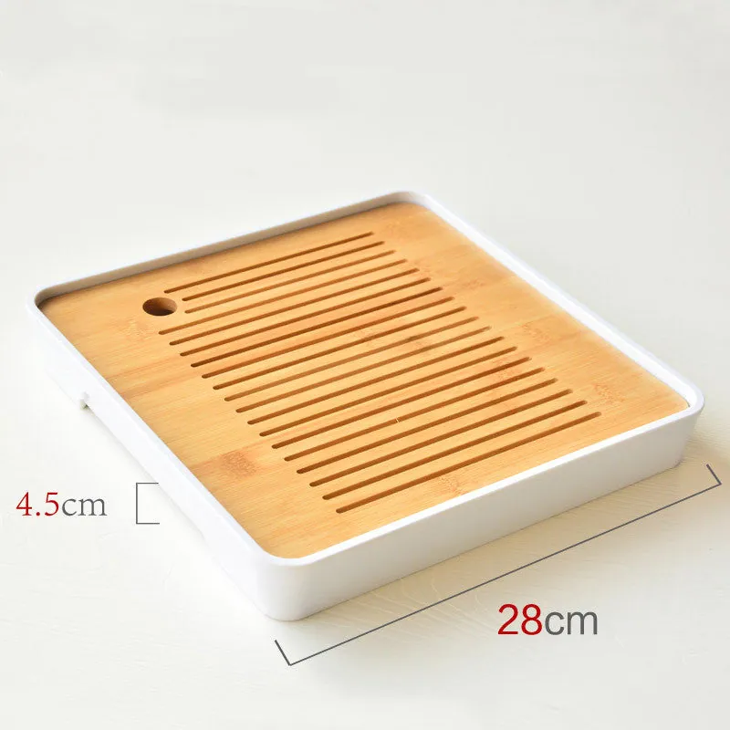 Plateau à thé japonais en bambou à drainage Sarcelle, vue 7
